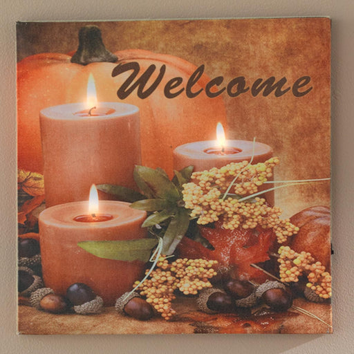 Signature HomeStyles Prints Autumn Welcome LED Canvas Print