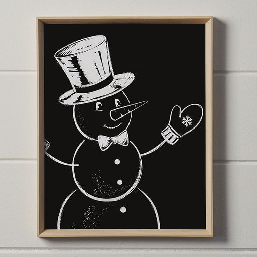 Signature HomeStyles Prints Black & White Snowman Framed Print