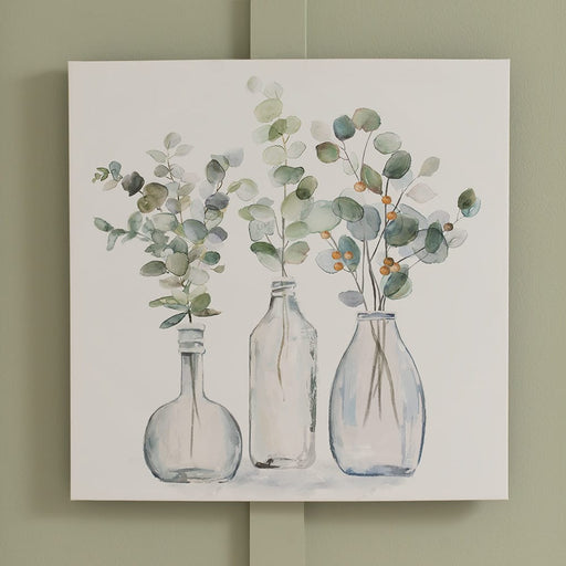 Signature HomeStyles prints Glass Vases of Eucalyptus Canvas Print