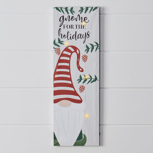 Signature HomeStyles Prints Gnome for the Holidays LED Canvas Print