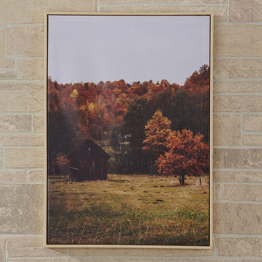 Signature HomeStyles Prints House in Fall Trees Framed Canvas Print