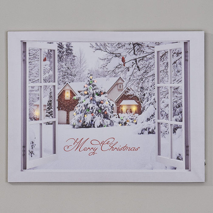 Signature HomeStyles Prints Merry Christmas From our Home LED Canvas Print