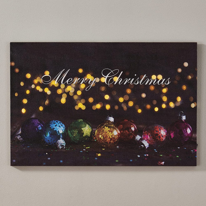 Signature HomeStyles Prints Merry Christmas Lights LED Canvas Print