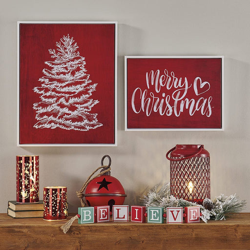 Signature HomeStyles Prints Red Merry Christmas Framed Canvas Print