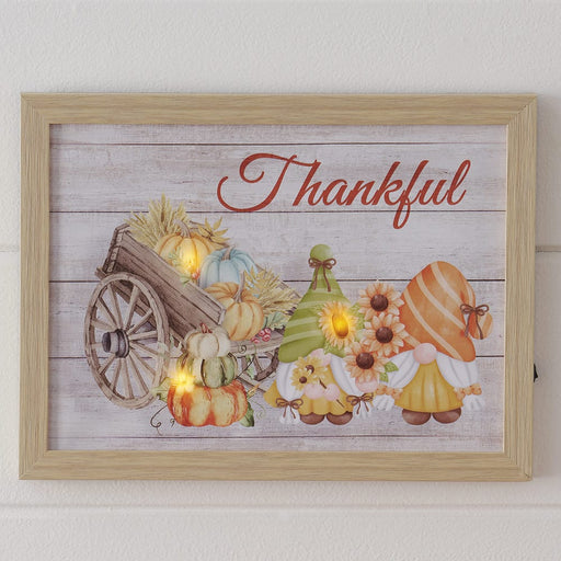 Signature HomeStyles Prints Thankful Framed LED Canvas Print