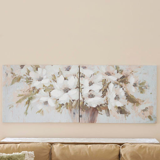 Signature HomeStyles Prints White Flowers Canvas 2-pc Print Set