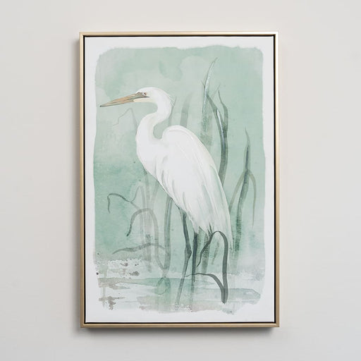 Signature HomeStyles Prints White Heron Framed Canvas Print, Left Facing