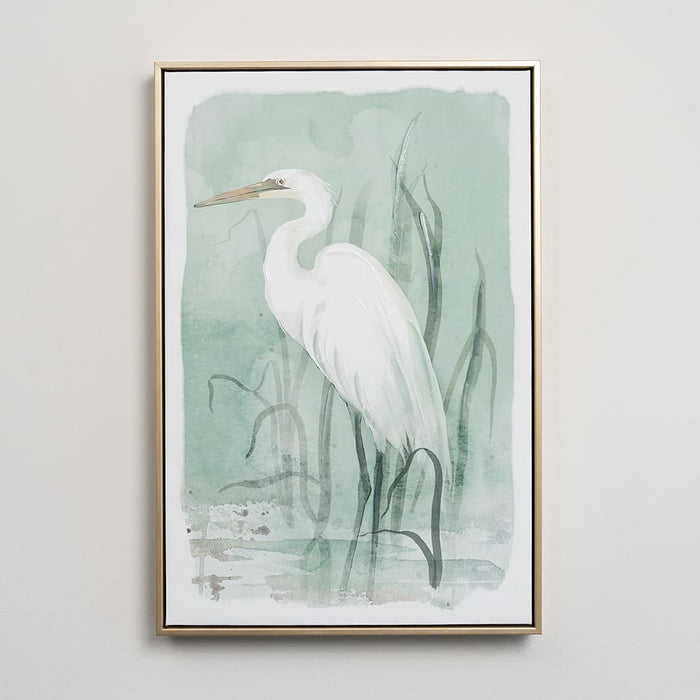 Signature HomeStyles prints White Heron Framed Canvas Print, Right Facing