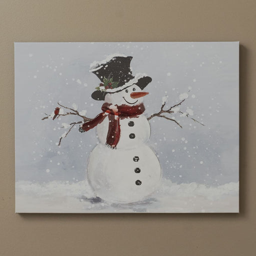 Signature HomeStyles Prints Winter Snowman LED Canvas Print