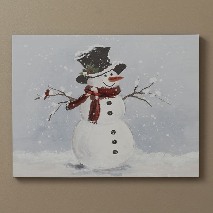 Signature HomeStyles Prints Winter Snowman LED Canvas Print