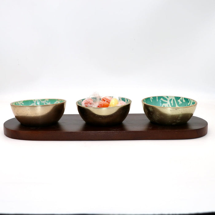 Signature HomeStyles Serveware Dipping Bowl 3pc set with Tray