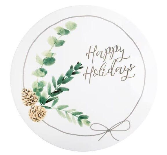 Signature HomeStyles Serveware Happy Holidays Pinecone Lazy Susan