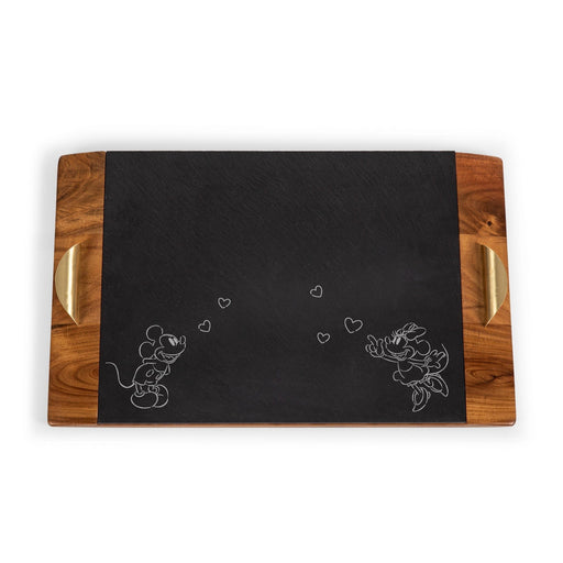 Signature HomeStyles Serveware Mickey & Minnie Mouse - Acacia and Slate Serving Tray