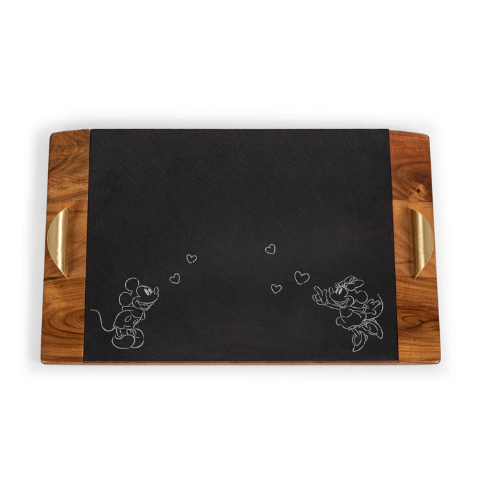 Signature HomeStyles Serveware Mickey & Minnie Mouse - Acacia and Slate Serving Tray