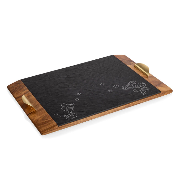 Signature HomeStyles Serveware Mickey & Minnie Mouse - Acacia and Slate Serving Tray