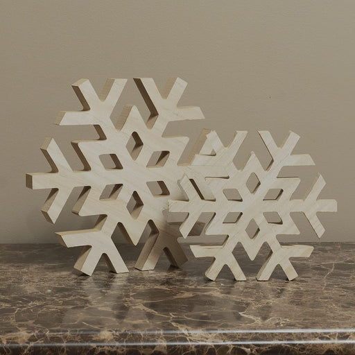 Signature HomeStyles Sign Blocks Natural Wood Snowflake Blocks