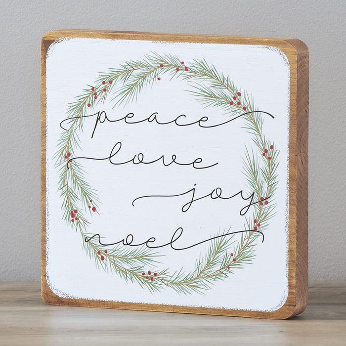 Signature HomeStyles Sign Blocks Peace Love Joy Noel Wood Sign Block