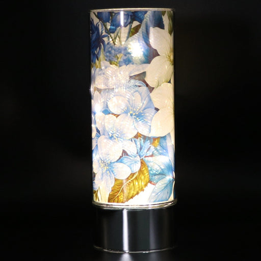 Signature HomeStyles Sparkle Glass Light & Insert Blue & White Flowers Insert and Sparkle Glass™ Accent Light