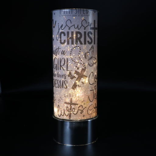 Signature HomeStyles Sparkle Glass Light & Insert Christian Affirmations Insert and Sparkle Glass® Accent Light