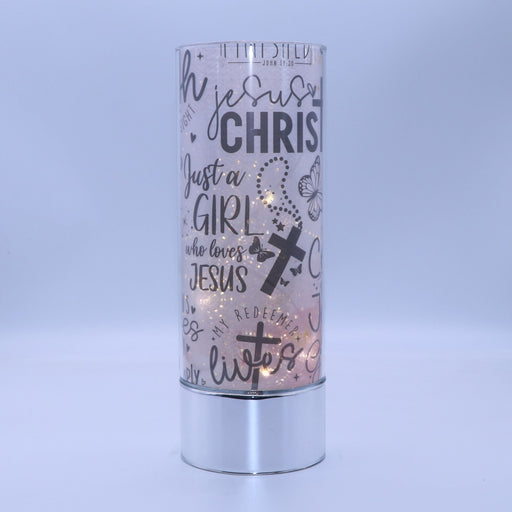 Signature HomeStyles Sparkle Glass Light & Insert Christian Affirmations Insert and Sparkle Glass® Accent Light