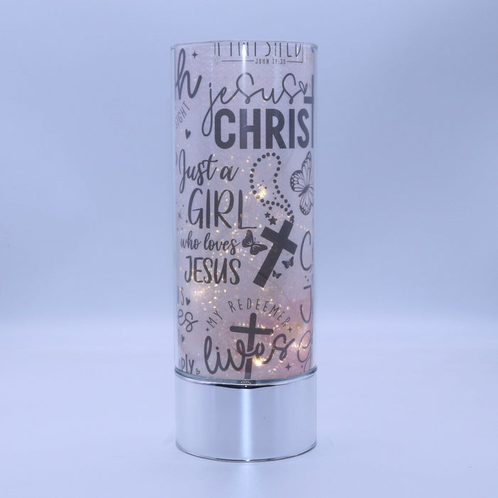 Signature HomeStyles Sparkle Glass Light & Insert Christian Affirmations Insert and Sparkle Glass® Accent Light