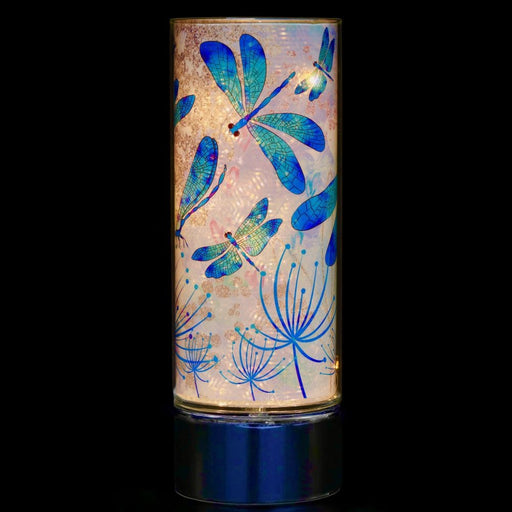 Signature HomeStyles Sparkle Glass Light & Insert Dragonfly's  Dance Bundle- Sparkle Glass™ LED Cylinder with Dragonflys Dance Insert