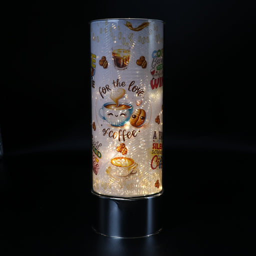 Signature HomeStyles Sparkle Glass Light & Insert For the Love of Coffee Insert and Sparkle Glass® Accent Light