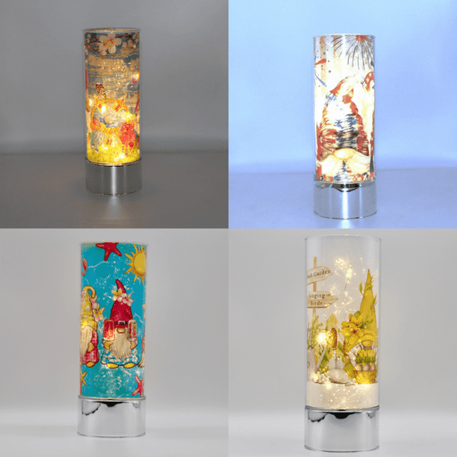 Signature HomeStyles Sparkle Glass Light & Insert Gnome Lovers Sparkle Glass® Accent Light & 4 Inserts