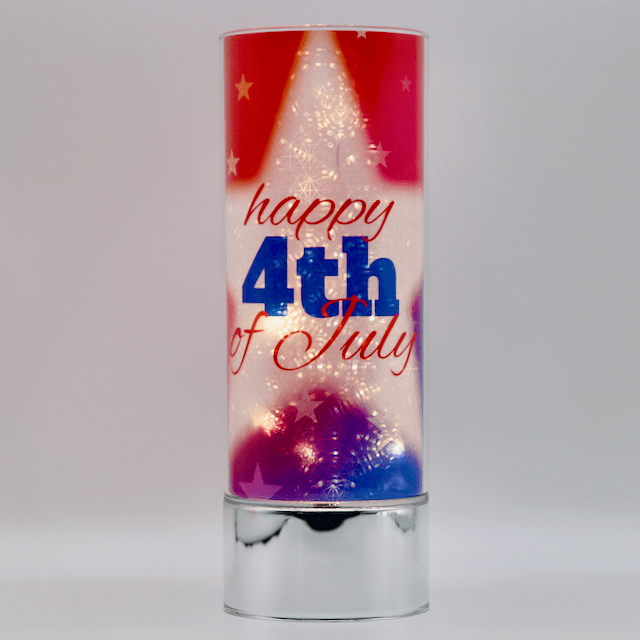Signature HomeStyles Sparkle Glass Light & Insert Happy 4th and Sparkle Glass™ Accent Light Bundle