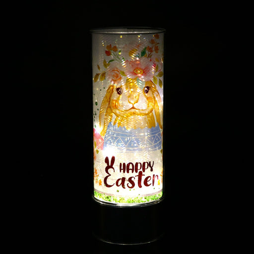 Signature HomeStyles Sparkle Glass Light & Insert Happy Easter Bunny Insert and Sparkle Glass™ Accent Light
