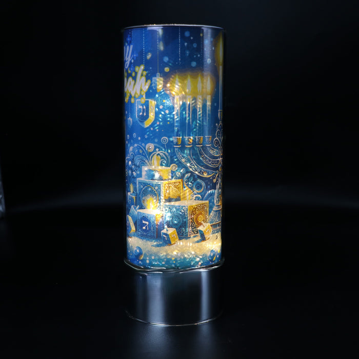 Signature HomeStyles Sparkle Glass Light & Insert Happy Hanukkah Insert and Sparkle Glass® Accent Light