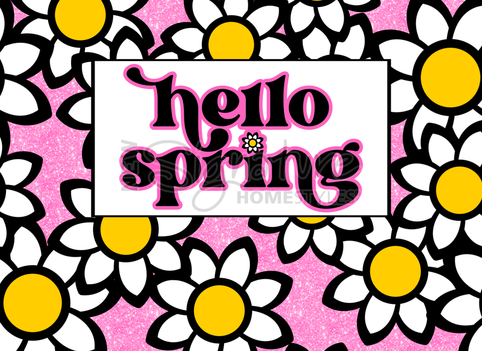 Signature HomeStyles Sparkle Glass Light & Insert Hello Spring Daisy Bundle- Sparkle Glass™ LED Cylider with Hello Spring Daisy Insert