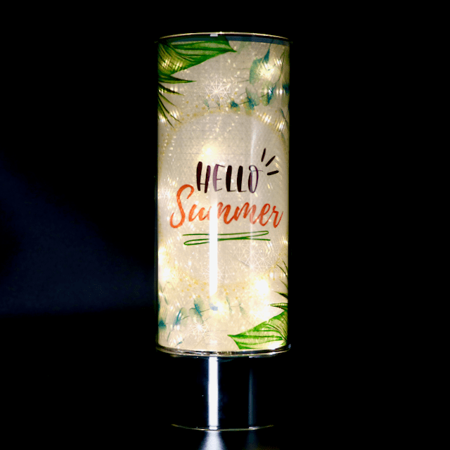 Signature HomeStyles Sparkle Glass Light & Insert Hello Summer Tropical and Sparkle Glass™ Accent Light Bundle