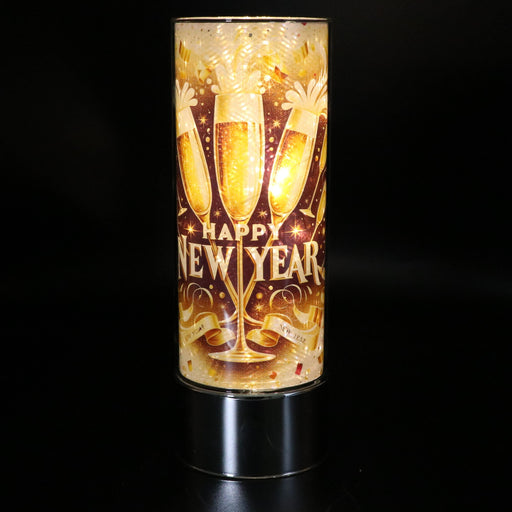 Signature HomeStyles Sparkle Glass Light & Insert Here's to a Happy New Year Insert and Sparkle Glass® Accent Light