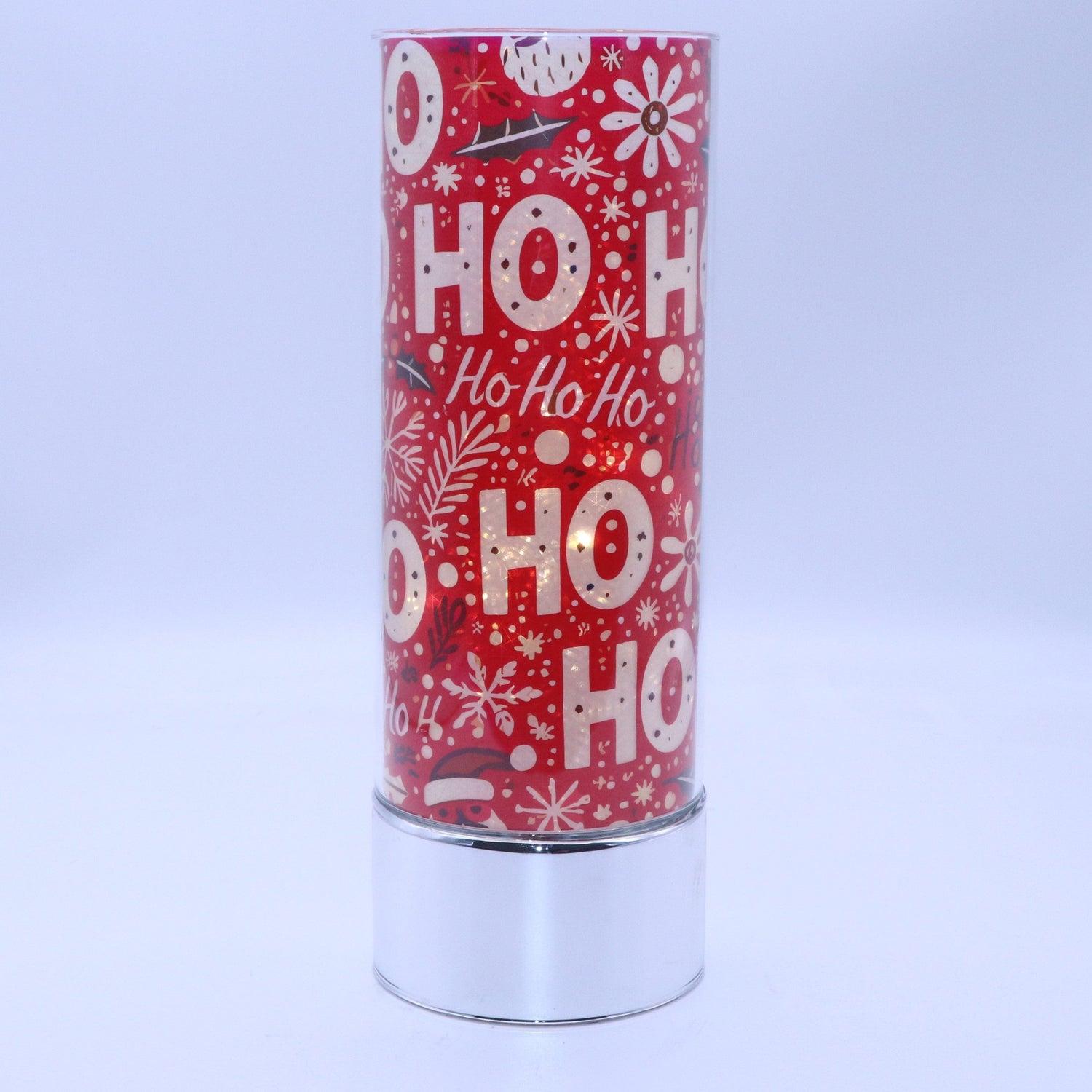 Signature HomeStyles Sparkle Glass Light & Insert Ho Ho Ho Holidays Insert and Sparkle Glass® Accent Light