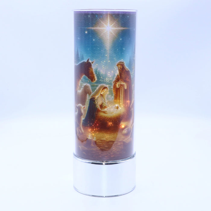 Signature HomeStyles Sparkle Glass Light & Insert Holy Nativity Insert and Sparkle Glass® Accent Light