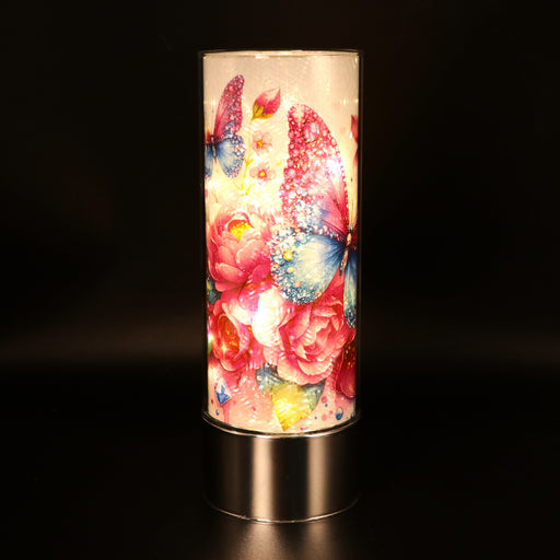 Signature HomeStyles Sparkle Glass Light & Insert Jeweled Butterflies and Roses Insert and Sparkle Glass® Accent Light