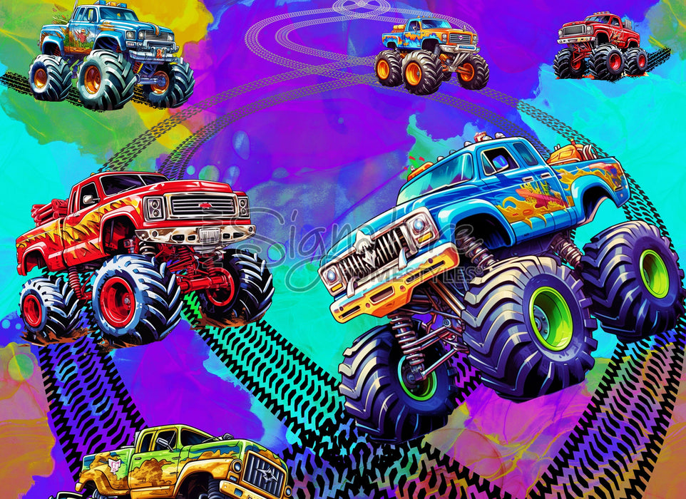 Signature HomeStyles Sparkle Glass Light & Insert Monster Trucks Insert and Sparkle Glass™ Accent Bundle