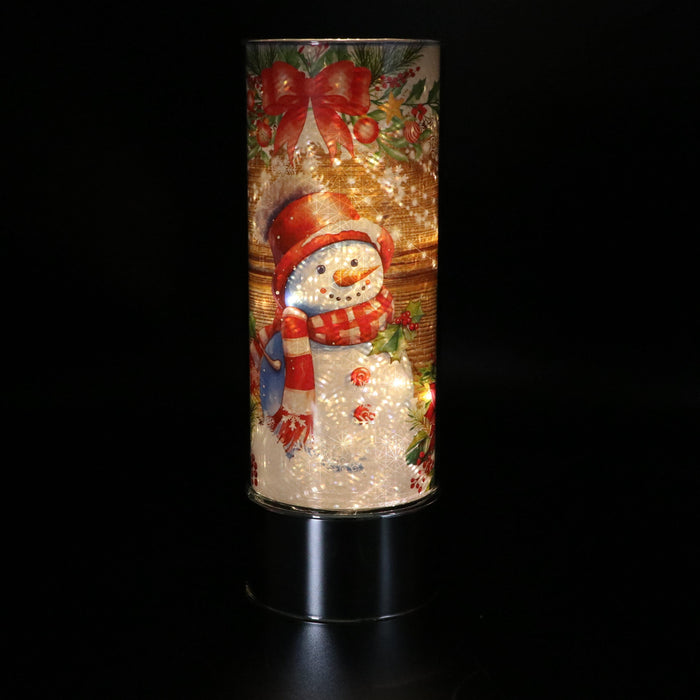 Signature HomeStyles Sparkle Glass Light & Insert Nostalgic Snowman Insert and Sparkle Glass® Accent Light