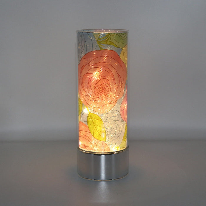 Signature HomeStyles Sparkle Glass Light & Insert Pastel Roses Insert and Sparkle Glass™ Accent Light