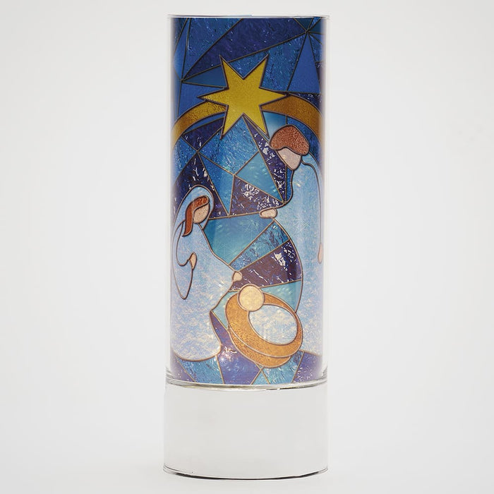 Signature HomeStyles Sparkle Glass Light & Insert Stained Glass Nativity and Sparkle Glass™ Accent Light Bundle