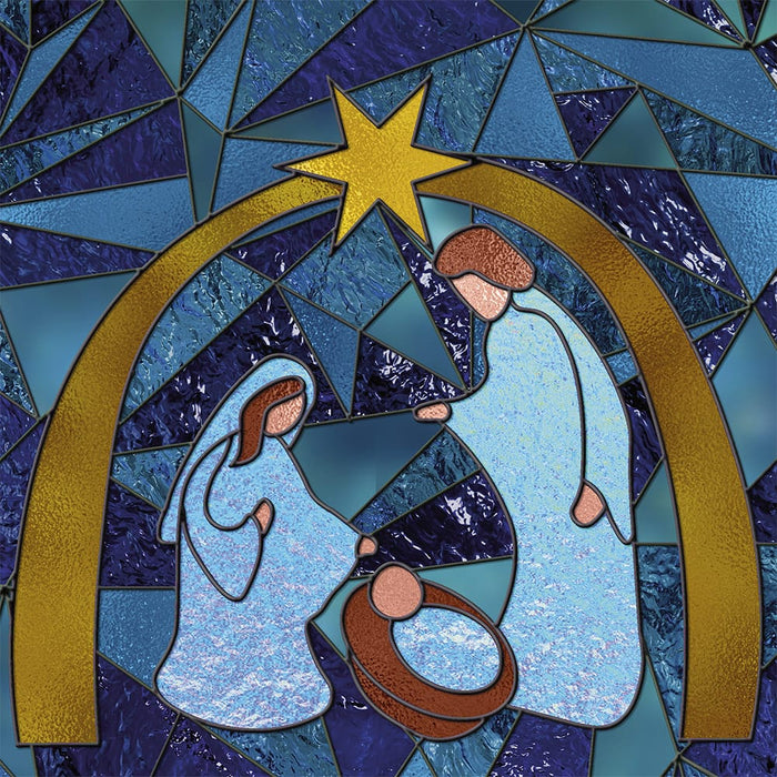 Signature HomeStyles Sparkle Glass Light & Insert Stained Glass Nativity and Sparkle Glass™ Accent Light Bundle