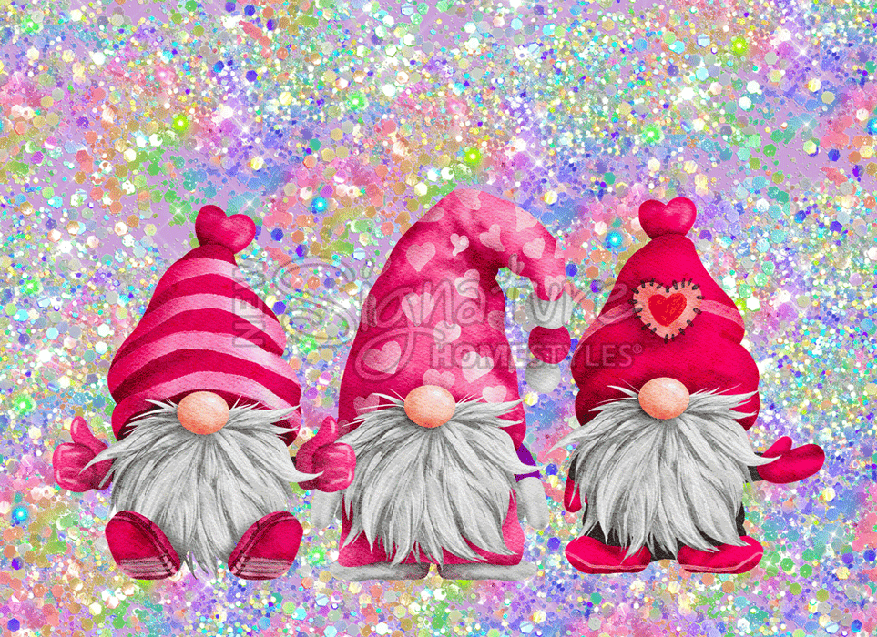 Signature HomeStyles Sparkle Glass Light & Insert Three Valentine Gnomes Insert and Sparkle Glass™ Accent Light