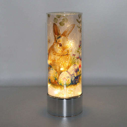 Signature HomeStyles Sparkle Glass Light & Insert Watercolor Bunny Insert and Sparkle Glass™ Accent Light