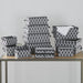 Signature HomeStyles Storage Baskets Gray Geometric Lidded 4pc Basket Set