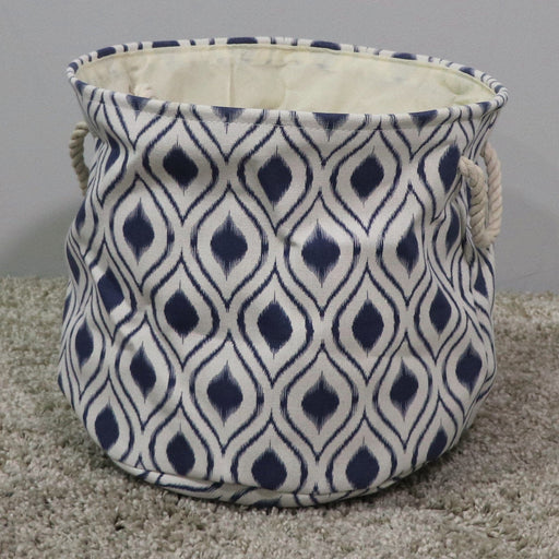 Signature HomeStyles Totes Large Round Blue Ikat Storage Tote