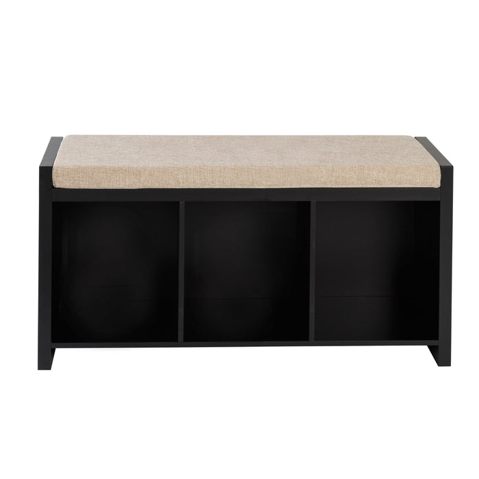 Signature HomeStyles Storage Furniture 3 Cube Black Storage Bench
