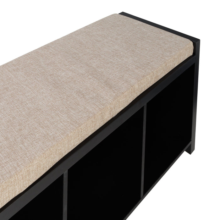 Signature HomeStyles Storage Furniture 3 Cube Black Storage Bench