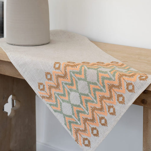 Signature HomeStyles Table Runners Geometric Pattern Embroidered Runner