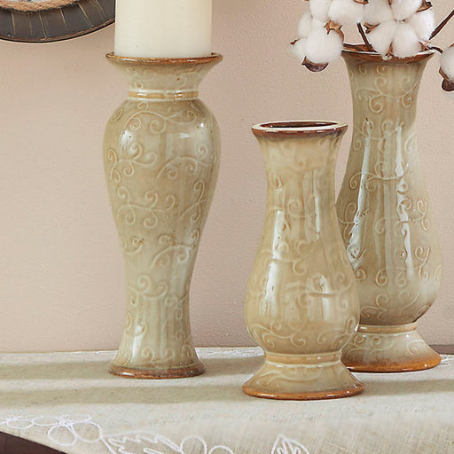 Signature HomeStyles Vases Ceramic Candle Vase 2-pc Set